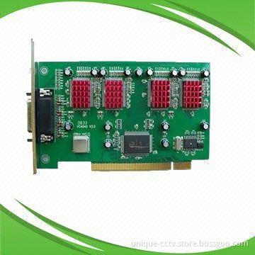 H.264 Compression D1 Preview 4-channel DVR Card with Dual Stream
